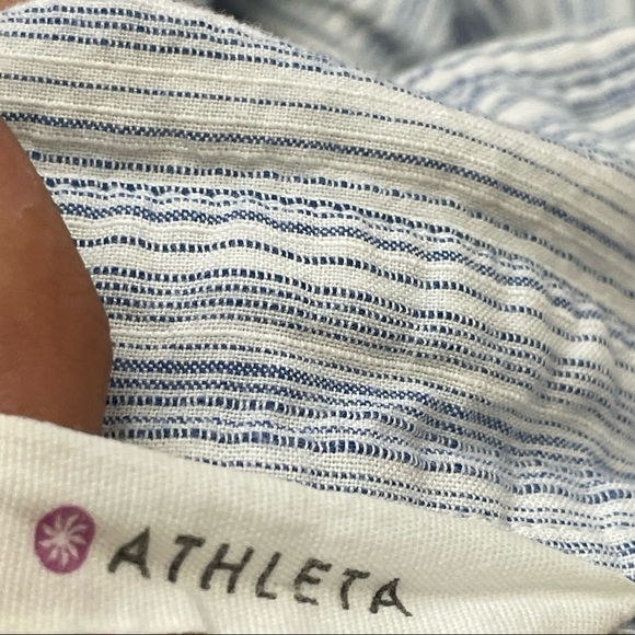 Athleta Striped Button Down Shirt Size Medium - Picture 3 of 5